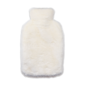 Pouchy-faux-fur-hot-water-bottle-in-white-front-image