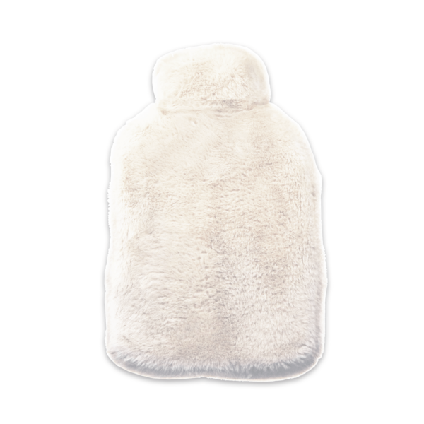 Pouchy-faux-fur-hot-water-bottle-in-winter-white-front-image