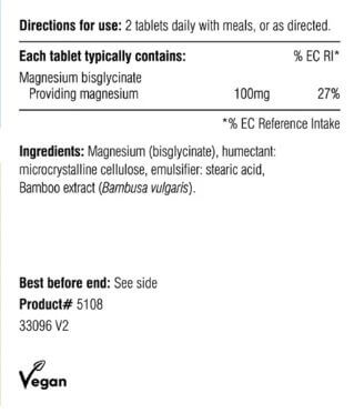 magnesium glycinate label example one