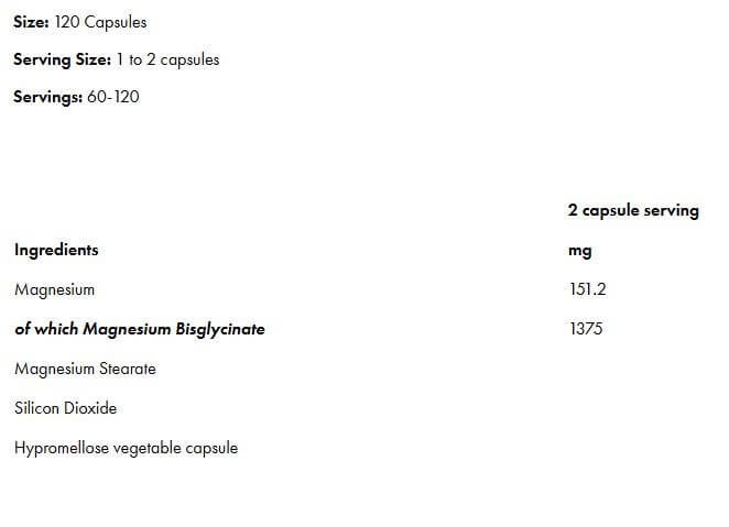 magnesium glycinate label two